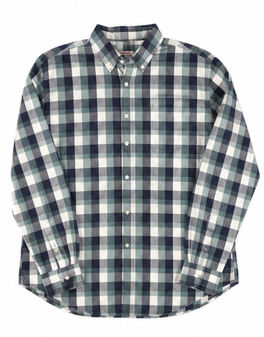 Merona Men’s Large Y2K Blue Plaid Button Down Long Sleeve Cotton Shirt L